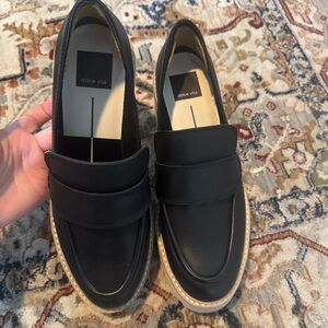 Dolce Vita Black Loafers with Tan Sole